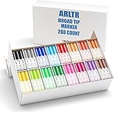 ARLTR Washable Markers Bulk, Bulk Pack of 288 in 16 Vibrant Colors, Broad Line Markers with Conical Tips- Perfect for Kids' Classrooms & Teachers