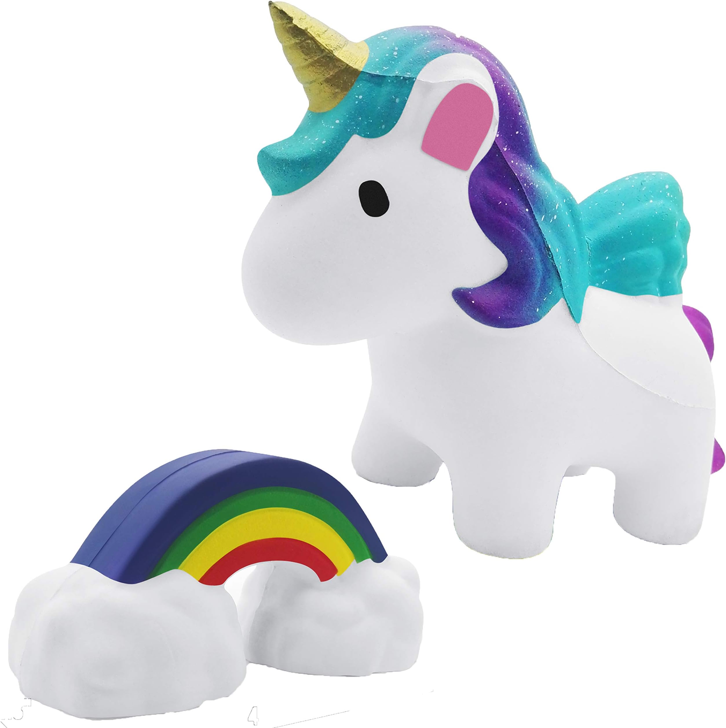 Chuchik Squishy Toy For Stress Relief. Kawaii Slow Rising and super soft jumbo Squishies with sweet Scented. 2 pack (Purple Blue Unicorn)