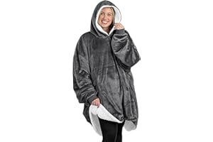 Bare Home Wearable Blanket Hoodie - Soft Plush Sherpa - Warm and Cozy - Oversized Wearable Blanket - Adult & Kid Sizes