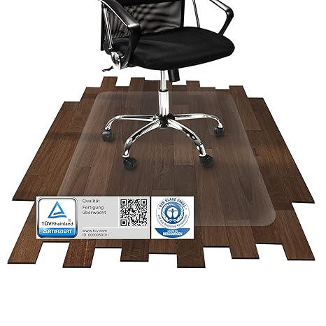 etm® Bodenschutzmatte - 110x90cm | TÜV und Blauer Engel | transparent, für Laminat, Parkett, Fliesen und Hartböden