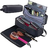 FAMOPLAY Hair Tools Travel Bag with Heat Resistant Mat Hair Styling Accessories Storage Case for Hair Dryer Flat Iron Straightener Curling Iron Haircare Accessories Travel Essentials for Women