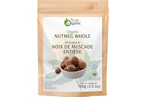 True Organic Whole Nutmeg, Organic, 100g, Product of Sri Lanka, Gluten-Free, Vegan