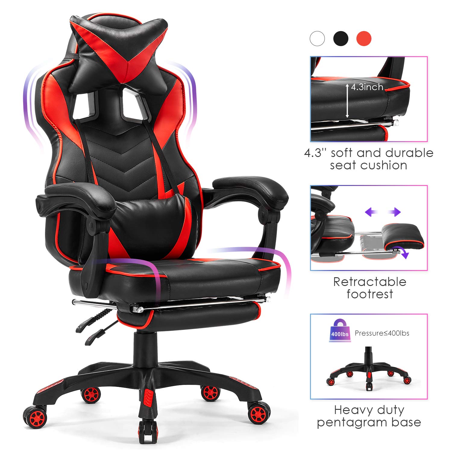 Buy Kealive Gaming Chair Reclining Racing Chair, Ergonomic Office Chair