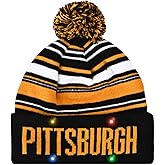 Vintage Classic Skull Cap Beanie with LED Hat Cuffed Winter Hat Knit Comes Gifts for Men Women Fans