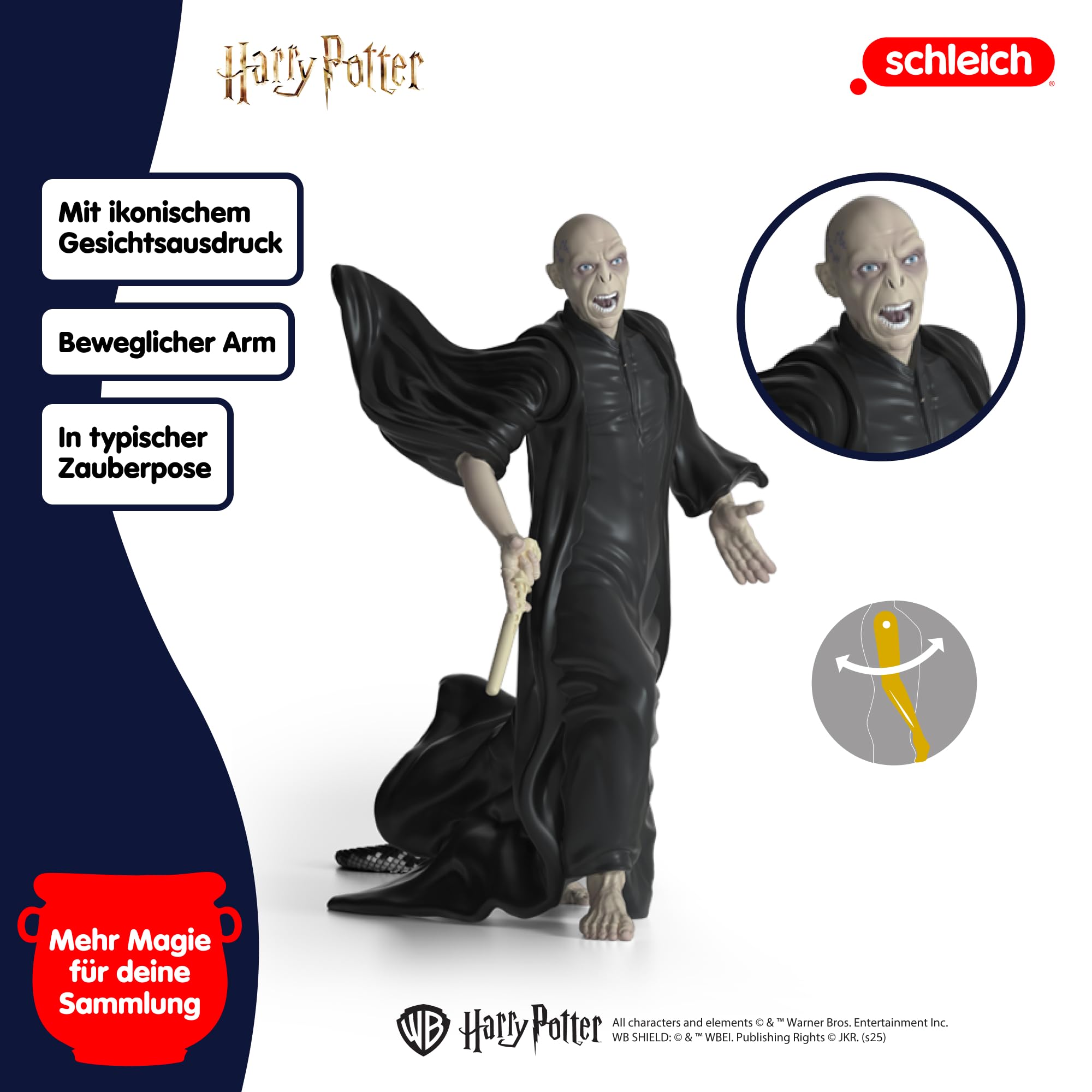 SCHLEICH Harry Potter | Lord Voldemort, Nagini & Bellatrix Lestrange 42684 | 2 bewegliche Figuren & Tierfigur | Sammelfiguren & Geschenk für Kids & Sammler | Spielfiguren ab 6 Jahren | 3-teiliges Set 4