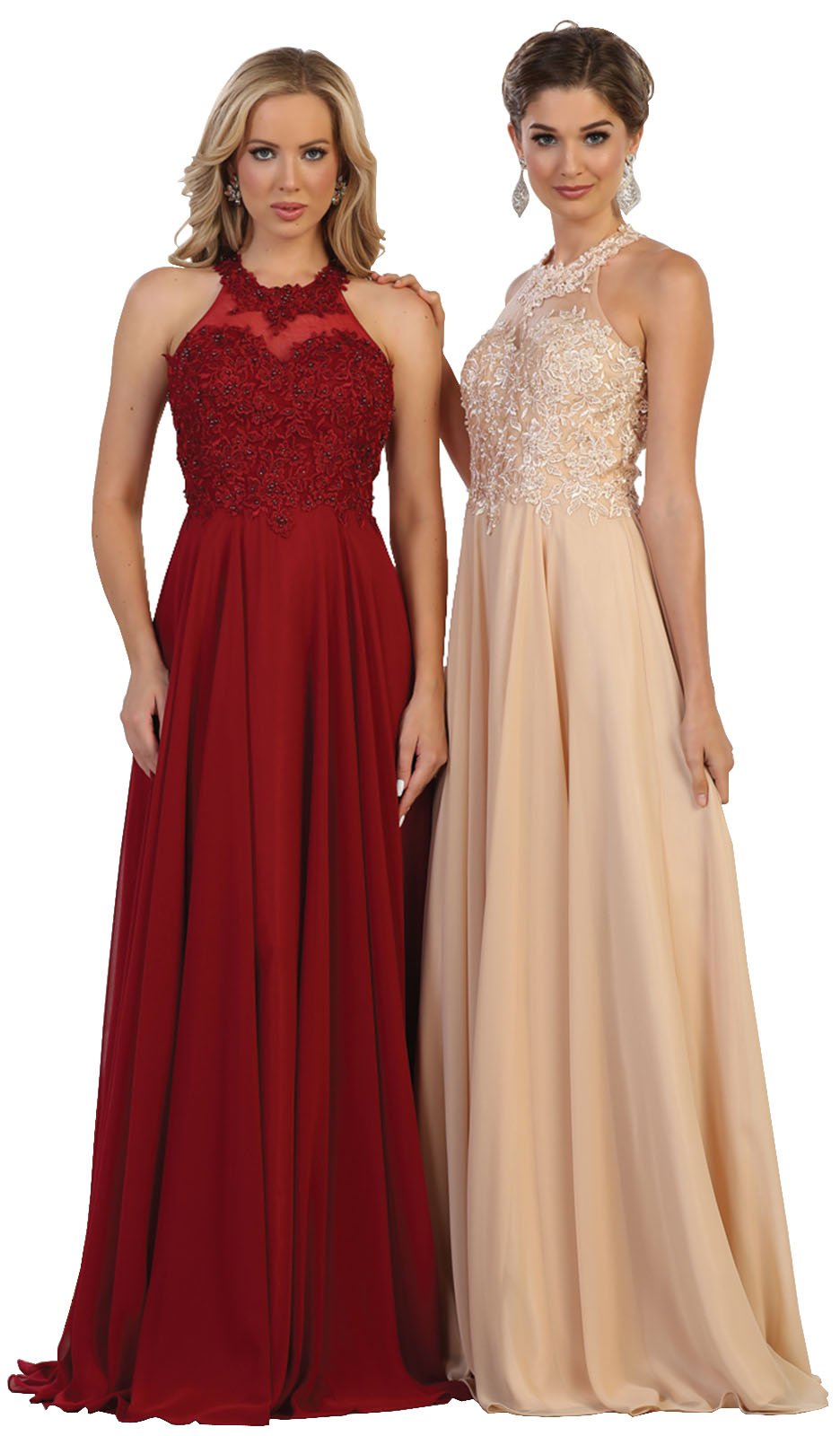 by Formal Dress Shops Inc FDS1557 Halter Bridesmaids Evening Long Dress