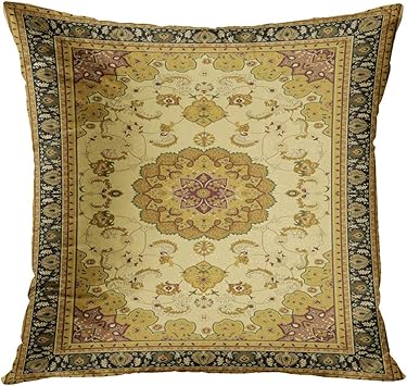 Amazon Com Tomkeys Throw Pillow Cover Silver Oriental Carpet