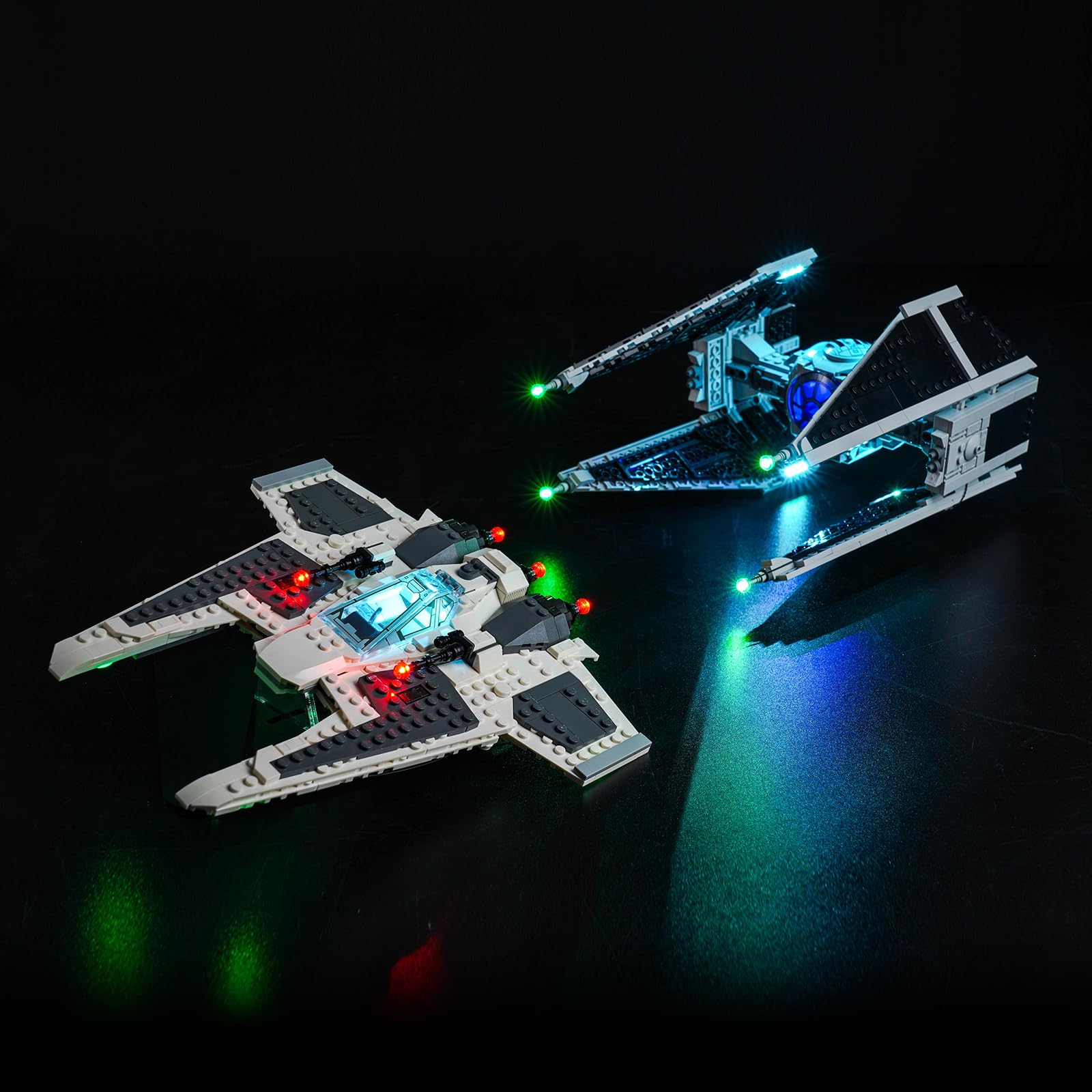 Kit for Lego Fang Fighter vs. TIE Interceptor, Lighting Set for Lego 75348 Star Wars Mandalorian Fang Fighter vs. TIE Interceptor Starfighter - Not Include Models, Just Light Set — image 1