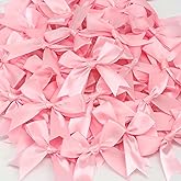 Pink Gift Wrap Bows - 50pcs 3.3 Inch Elegant Bows for Gift Wrapping, Party Decorations, Wedding Decor, Birthday Presents, Holiday Gifts, DIY Crafts, Baby Shower, Anniversary, Christmas, Gift Bags
