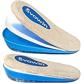 3 Layers Adjustable Orthopedic Heel Wedge Lift for Leg Length Discrepancies, Height Increase Insoles for Achilles Tendonitis, Heel Pain, Heel Cushion Cups for Heel Spur, Men and Women (Large, Beige)