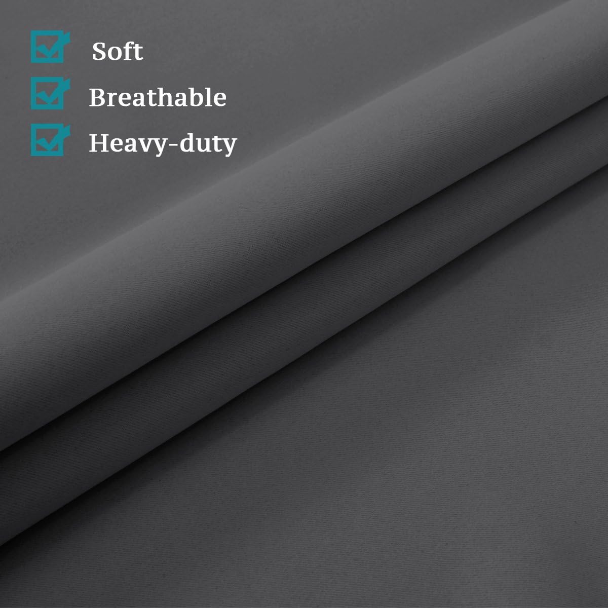 Blackout Window Door Curtains Deep Grey 2 Panels For Double