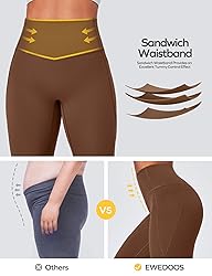 Ewedoos Compression Leggings with Pockets for Women