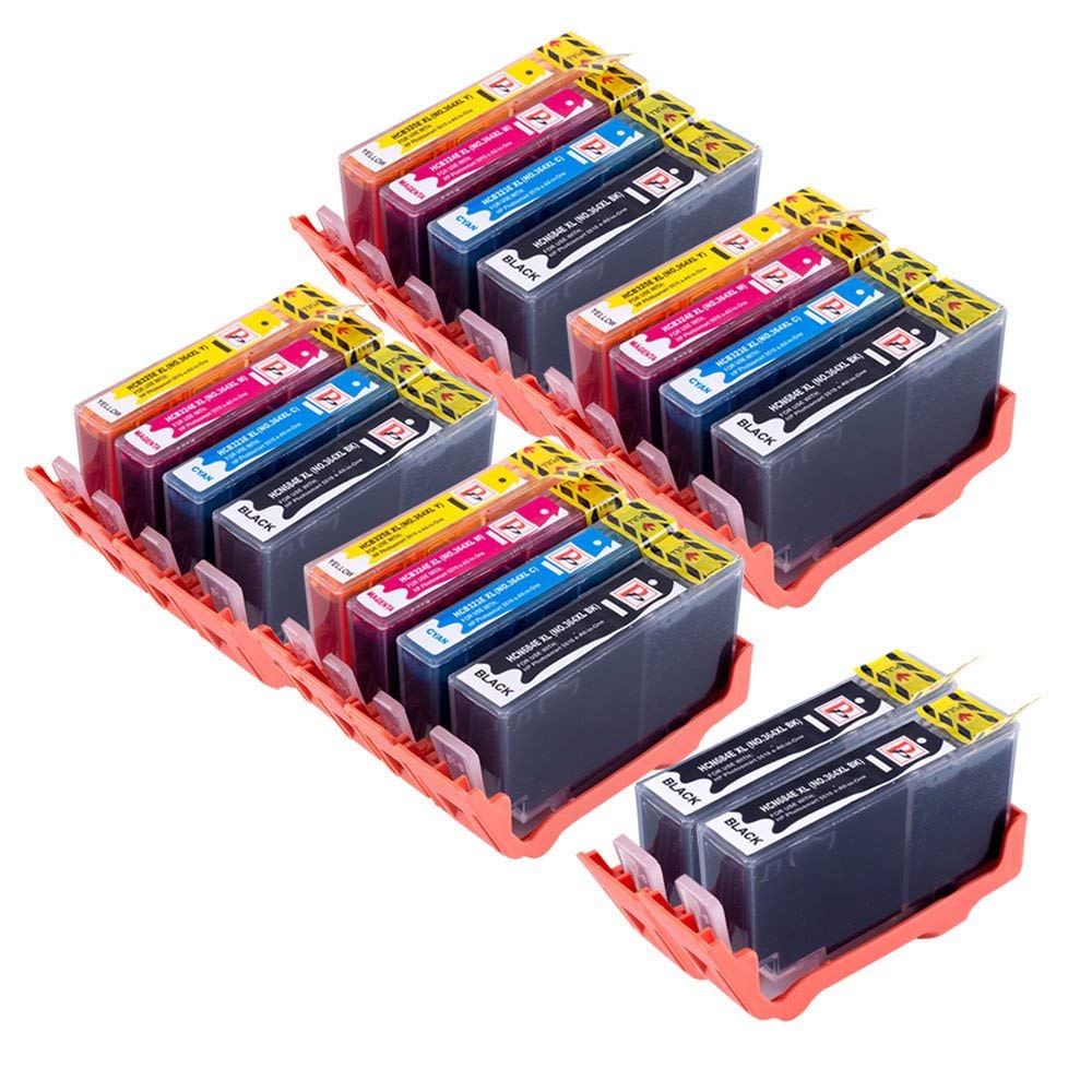 PerfectPrint Compatible Ink Cartridge Replacement for HP B109a B109n B109d B109f B110a B110c B110e B111 B210a B210c B211 C410 C410b C309a C309n C309 C310a 364XL (Black/Cyan/Magenta/Yellow, 18-pack)