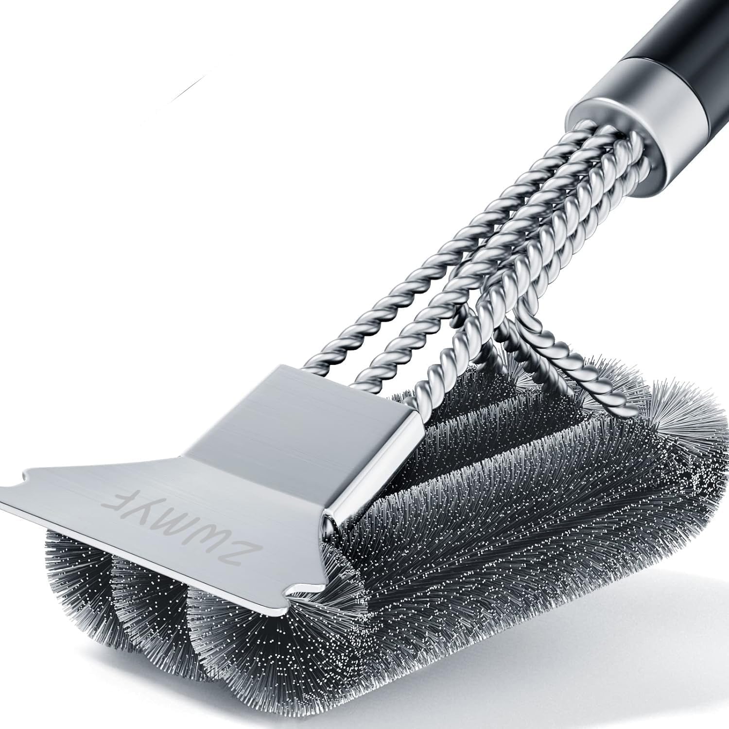 ZWMYF BBQ Grill Cleaning Brush&Scraper – Barbecue Wire Brush for Grill– 18.3'' Stainless Grill Grate Cleaner - Safe Grill Accessories&Tools for Charcoal/Electrical/Infrared, Easier and Effective Clean