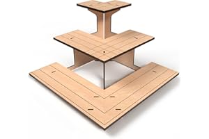 DS THE DISPLAY STORE Corner Natural Wooden Tiered Display Stand for Vendor Events, Display Shelves for Craft Shows, Farmers Market, Tradeshows, Earring Display, Card and Sticker Stand, Candle display