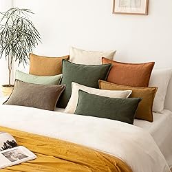 Foindtower Pack of 2, Decorative Linen Solid Throw