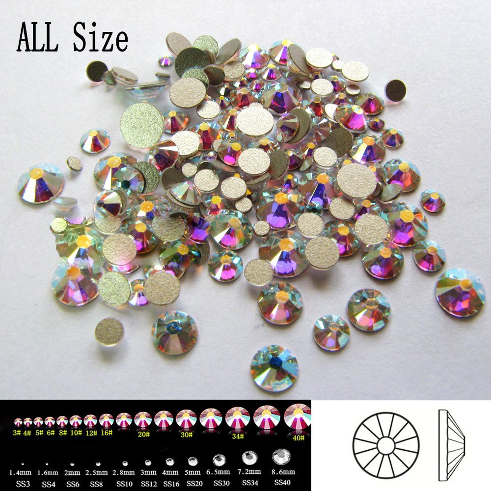 Buy Fashlady Ss3 Ab 1440pcs Top Quality 58 Nohf Ss3 Ss50 Todos Os Tamanhos 3d Nail Art Decorac A O De Cristal Ab Strass Flatback Na O Hotfix Online At Low Prices In