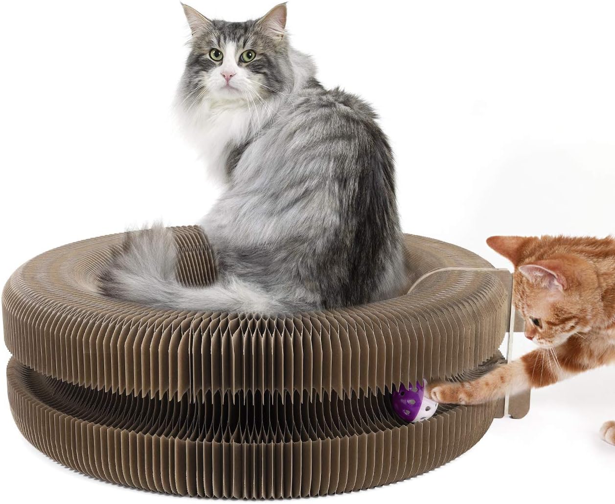 Pawaboo Cat Scratcher Lounge Bed, Multifunctional Collapsible High