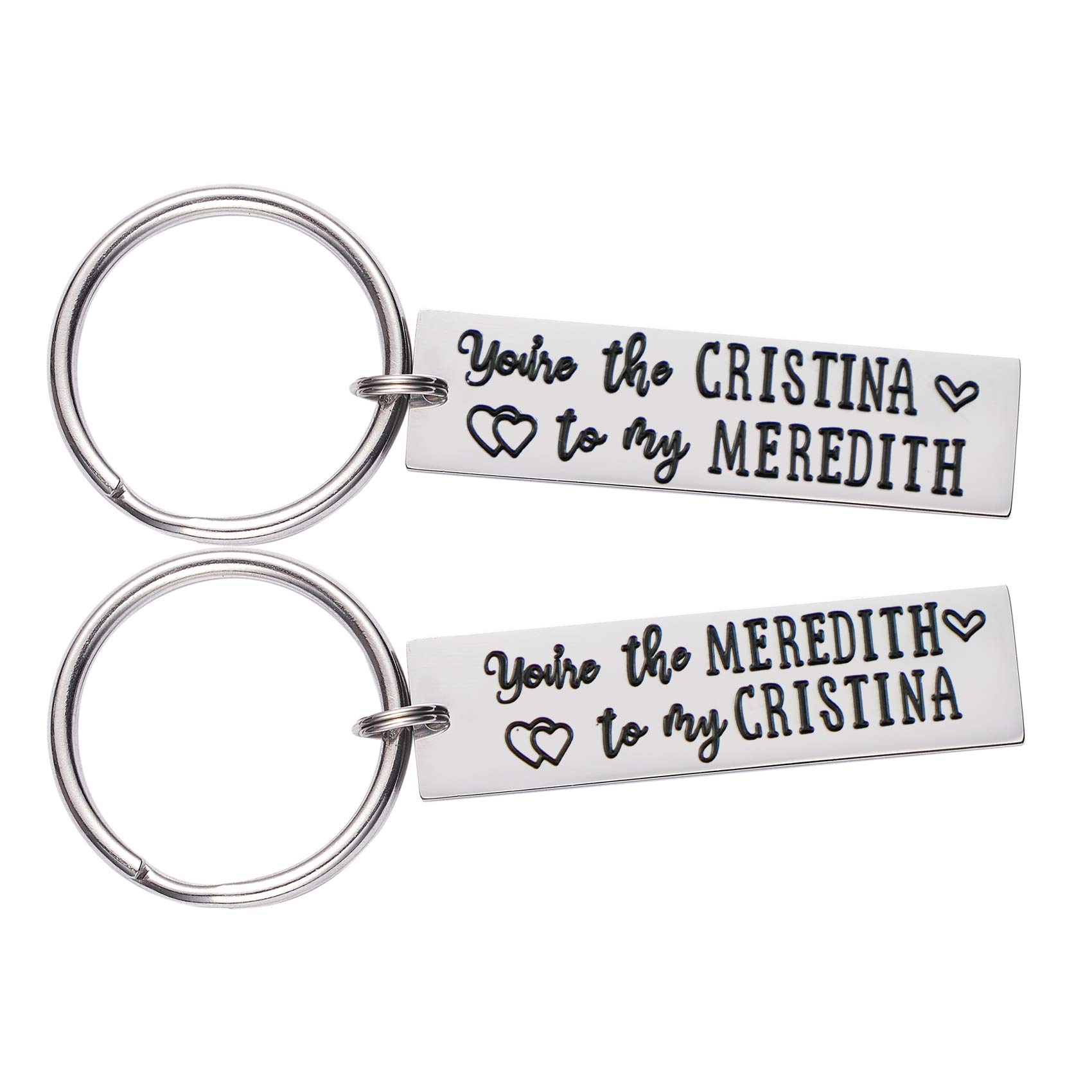 LParkin Friendship Gifts Greys Anatomy Friends Keyring Bff Gift You're the Cristina to my Meredith You're the Meredith to my Cristina keyrings Set of 2