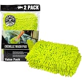 Chemical Guys, Chenille Plush Microfiber Wash Pad, Scratch-Free, 2 Pack | Extra-plush chenille pads hold thick suds and trap grit for gentle, scratch-free contact washing, two pack