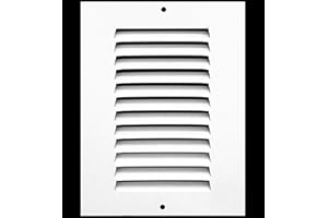 HVAC Premium 4'' x 6'' [Duct Opening] Flat Stamped Steel Return Air Grille - Sidewall and Ceiling - HVAC Vent Duct Cover - White [Outer Dimensions: 5.75''w X 7.75''h]