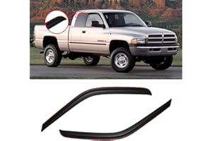CMVT AUTO in-Channel Window Visor for 1994-2001 Dodge Ram 1500, 1994-2002 Dodge Ram 2500/3500 Pickup (Excludes Towing Mirror), Rain Guards Shields Vent Shade Deflector Wind Dark Smoke, 2PCS
