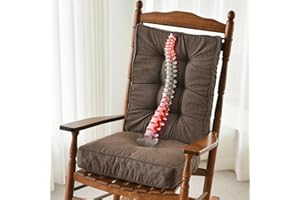 SUNROX Memory Foam Non Slip Rocking Chair Cushion, FadeShield Water Resistant Thicken Durable Tufted Pads, Set of Seat & Back Cushion with Ties for Indoor/Outdoor Rocker, 2 Piece, Heather Chestnut