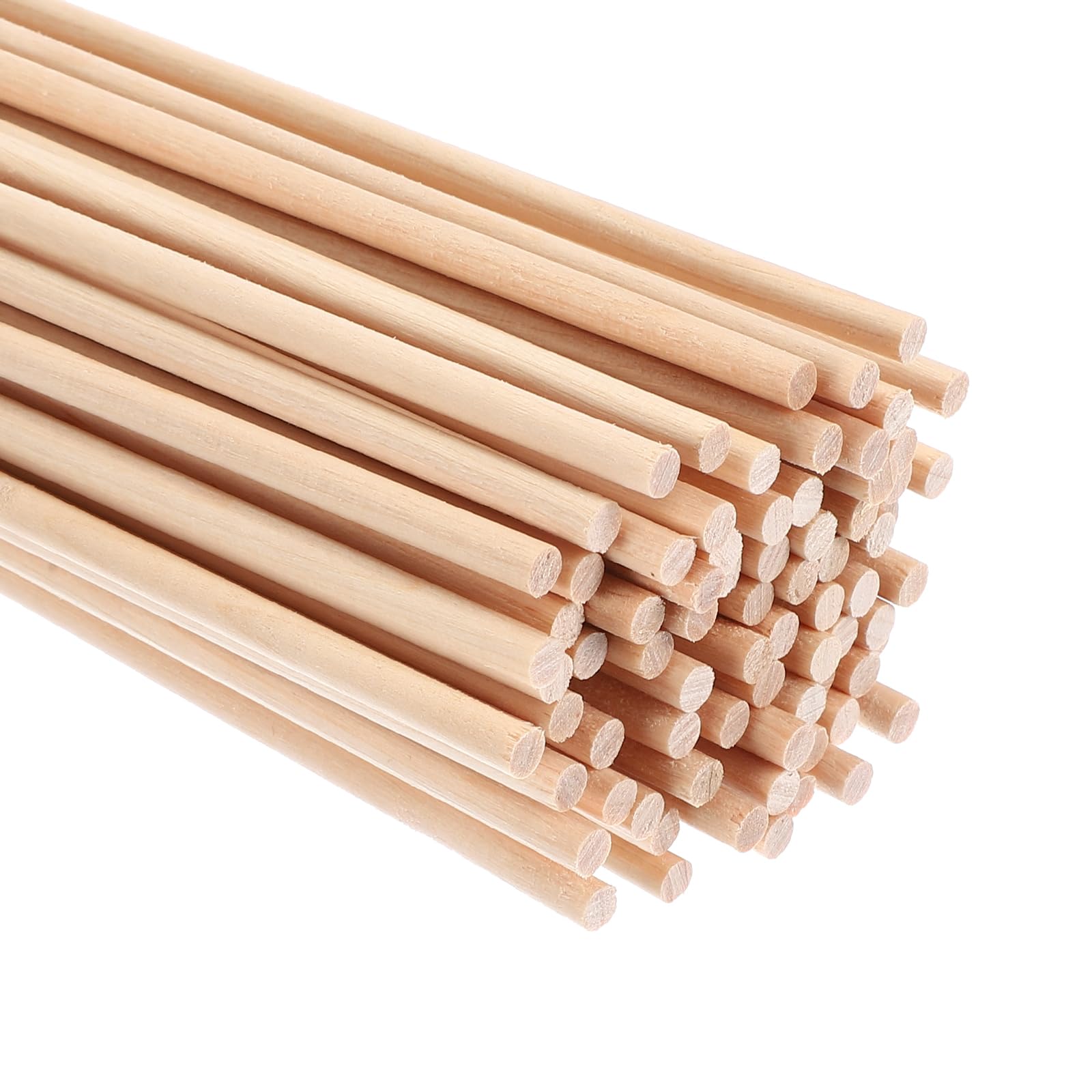 PATIKIL 1/6x11.81inch Wooden Dowel, 80 Pcs Dowel Rod Wood Dowels Wood Sticks Unfinished Round Hardwood for Crafts DIY Home Decor 4mm x 300mm