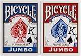 Bicycle Jumbo Standard Playing Cards Two Decks Red Blue Air Cushion Finish view 2