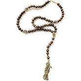 Wooden Holy Death's Necklace, Rosary Style