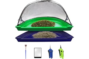 Trim-Daddy Trim Tray Bin | Trimming Pollen Sieve Sifter Trimmer Trays with 150 Micron Screen | Protective Cover | 2 Scissors | Magnifying Glass | Pollen Brush