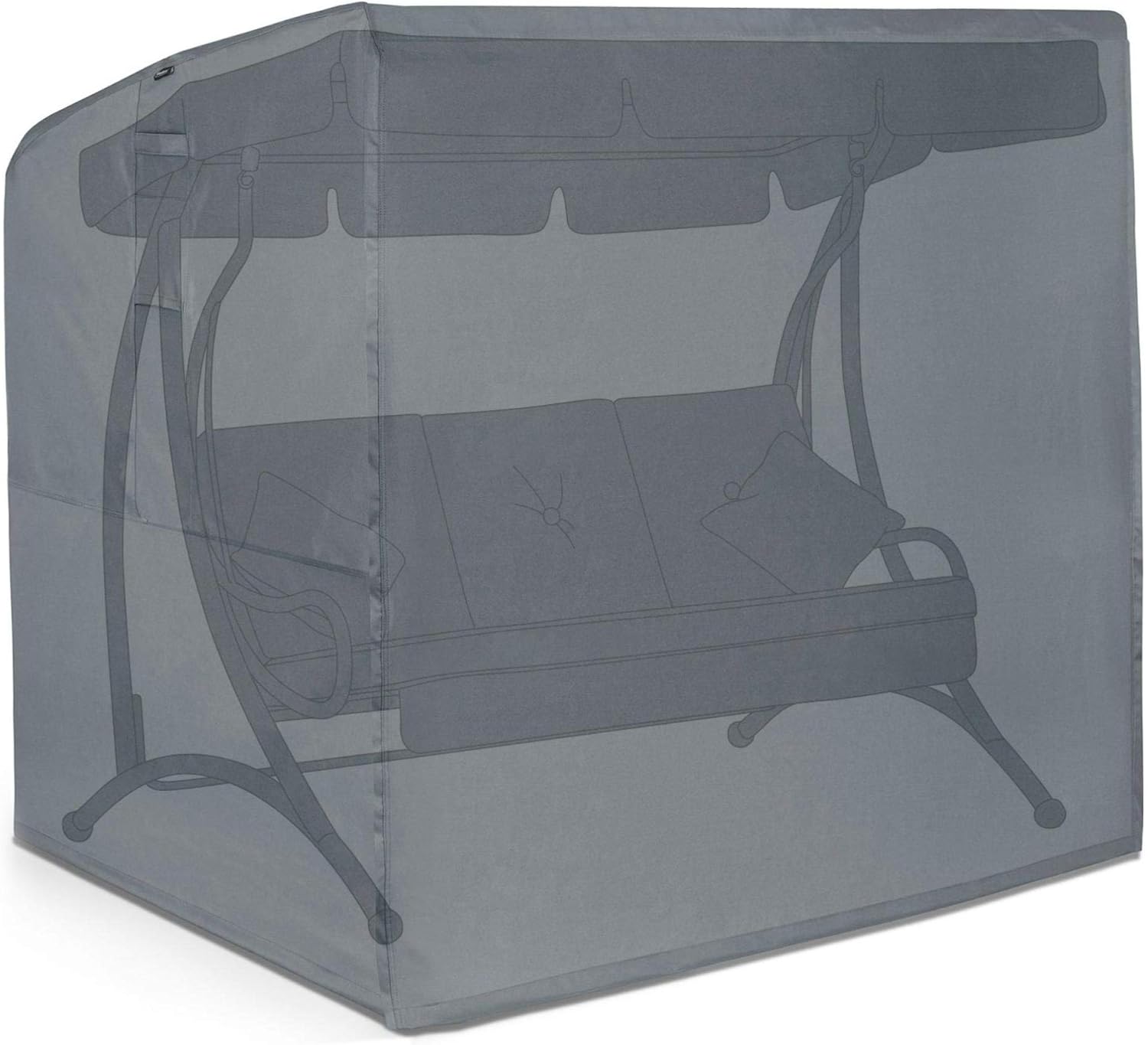 thumbnail image 2 of AsiaCreate Patio Swing Cover,3 Triple Seater Hammock Glider Cover,Waterproof Glider Canopy Cover,210D,88"x60"x72",Black 2 of 11