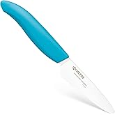 Kyocera Advanced Ceramic Revolution Series 3-inch Paring Knife, Blue Handle, White Blade, Pack of 1