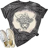 Cow Shirts for Women Cute Cattle Cowgirl T-Shirt Funny Animal Graphic Farm Life Tee Casual Short Sleeve Holiday Tops