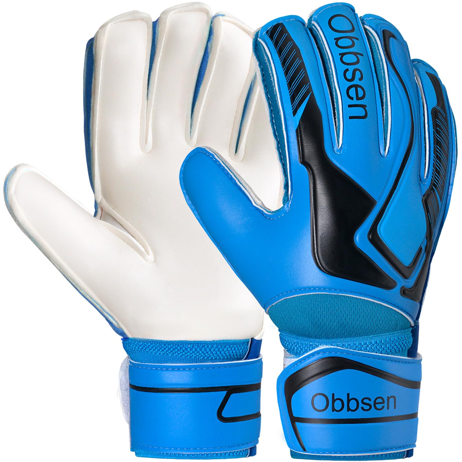 Obbsen Football Goalkeeper Gloves for Kids Youth and Adult | Goalie Gloves with Finger Protection and Super Grip | Boys Mens Goalkeeping Gloves Size 5/6/7/8