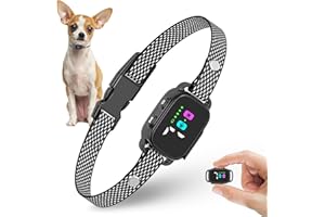 RICIVI Anti-Bark Collar for Small Dogs, No Shock Anti Barking Collars with 7 Sensitivities, 3 Adjustable Modes Beep & Vibration, IP67 Waterproof - Effective & Humane, Premium Black