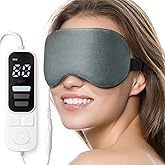 Heated Eye Mask, Warm Eye Compress Mask, USB Electric Eye Heating Pad with Temperature & Timer Control, Dry Eye Mask for Dry Eyes Blepharitis Sinus Migraine Stye MGD Puffiness Gray