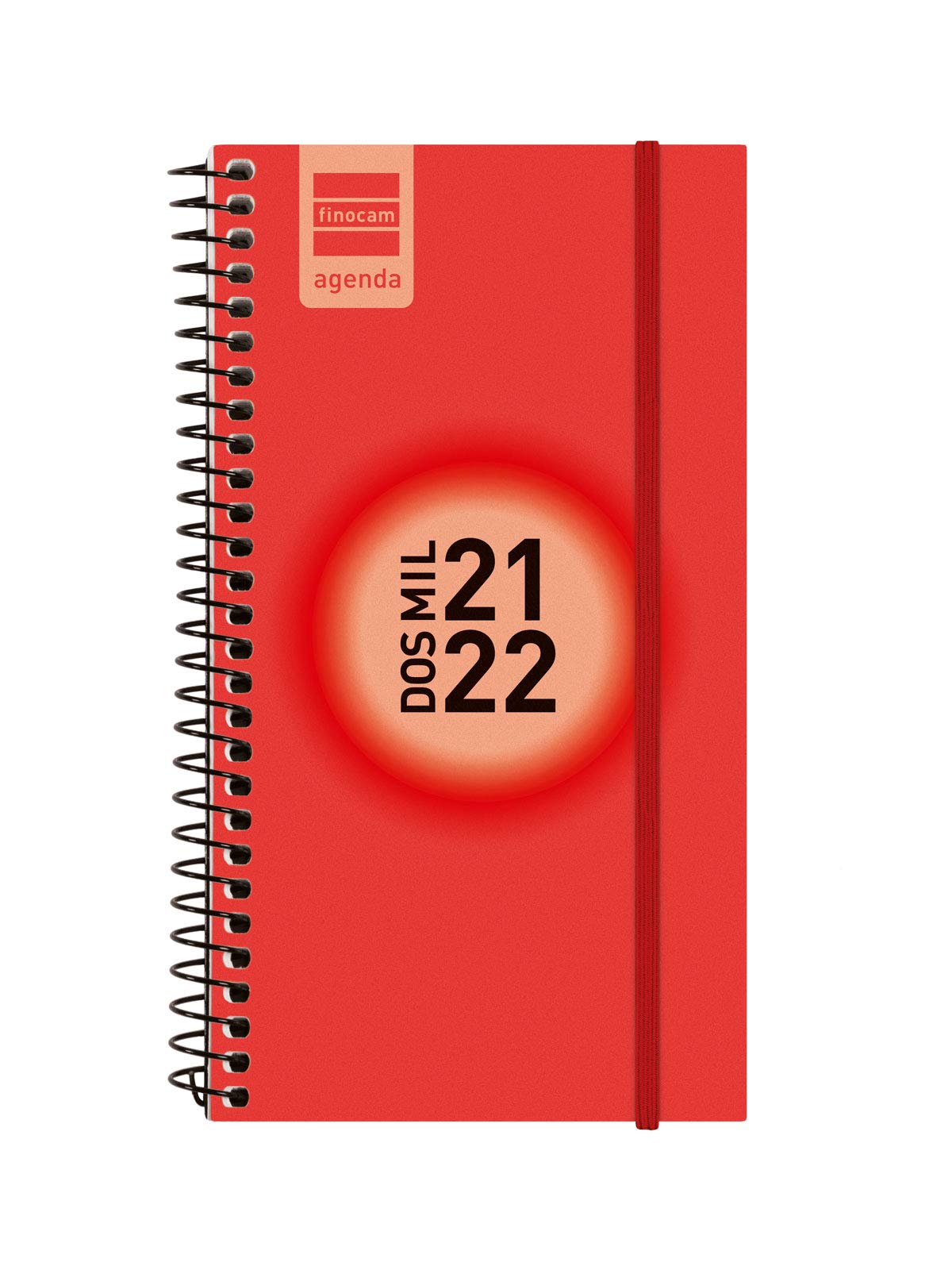 Finocam - Espir Label Diary 2021 2022 E9-94 x 171 Week to View Landscape Red Spanish
