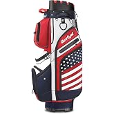 Beutyal 14 Way Molded Lock Top Full Length Divider Golf Cart Bag for Men | USA Flag Design, 14 Way Locking Club Slots, Anti-Rattle Top, Cooler Pocket, Rain Cover, Multiple Storage Pockets