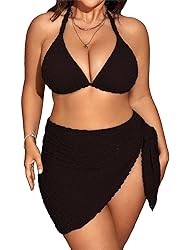 MakeMeChic Women's Plus Size 3 Piece Bikini Sets