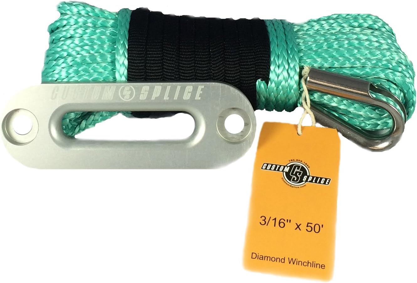 Custom Splice 3/16 Diamond Winch Rope ATV UTV Winch Rope with Tube