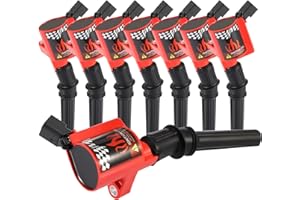 CARBOLE DG508 Ignition Coil Pack High Engine 8 PCS Ignition Coil Curved Boot for Ford E150 E250 E550 F150 F250 F550 4.6L 5.4L 6.8L V8 V10 Lincoln Mercury Compatible Part#DG508 DG457 DG472 DG491 F523