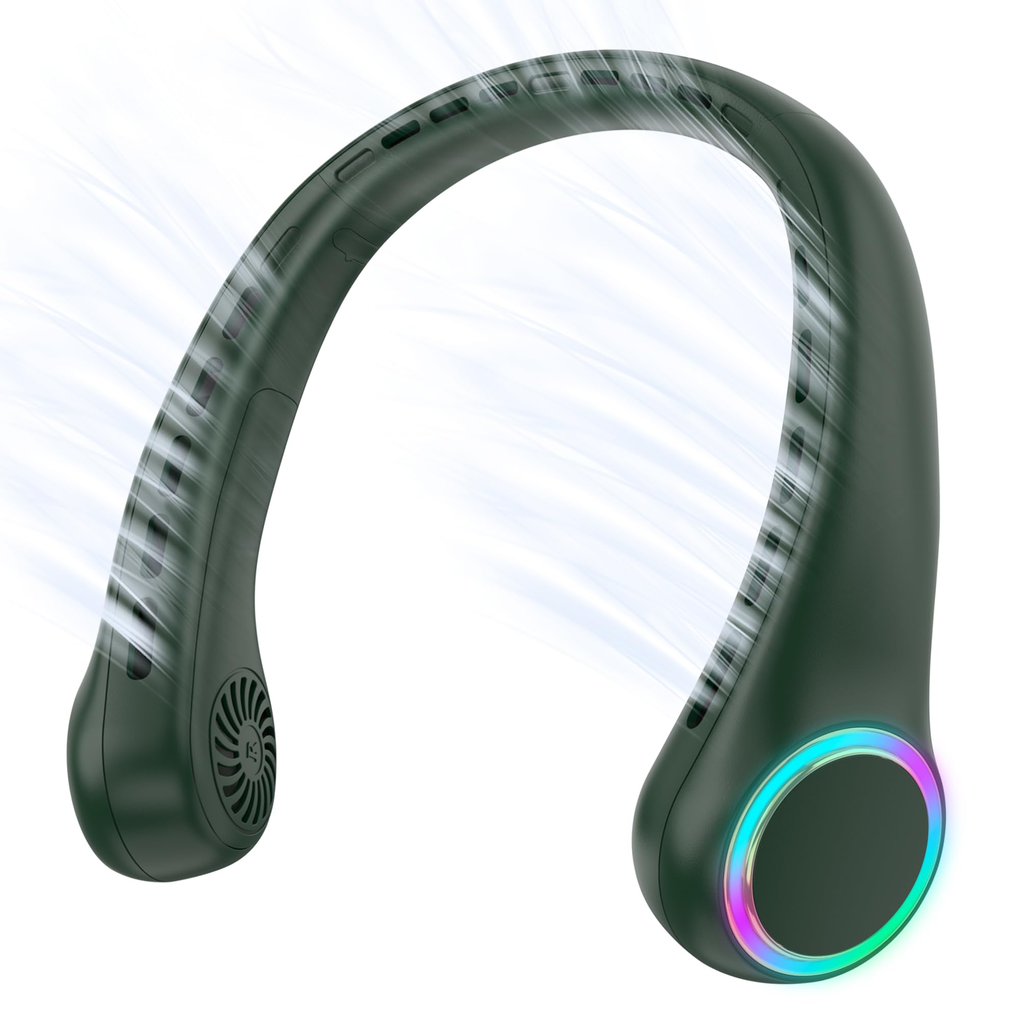 ITSHINY Bladeless Neck Fan, Portable Neck Fan, Cooling Hanging Neck Fan, 4000mAh Mini Cooling Fan, Personal Neck Fans Rechargeable with 3 Speeds LED Light for Women Man Home Office Travel Outdoor