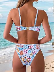 Fanuerg Women's Triangle Bikini Sets O Ring Linked