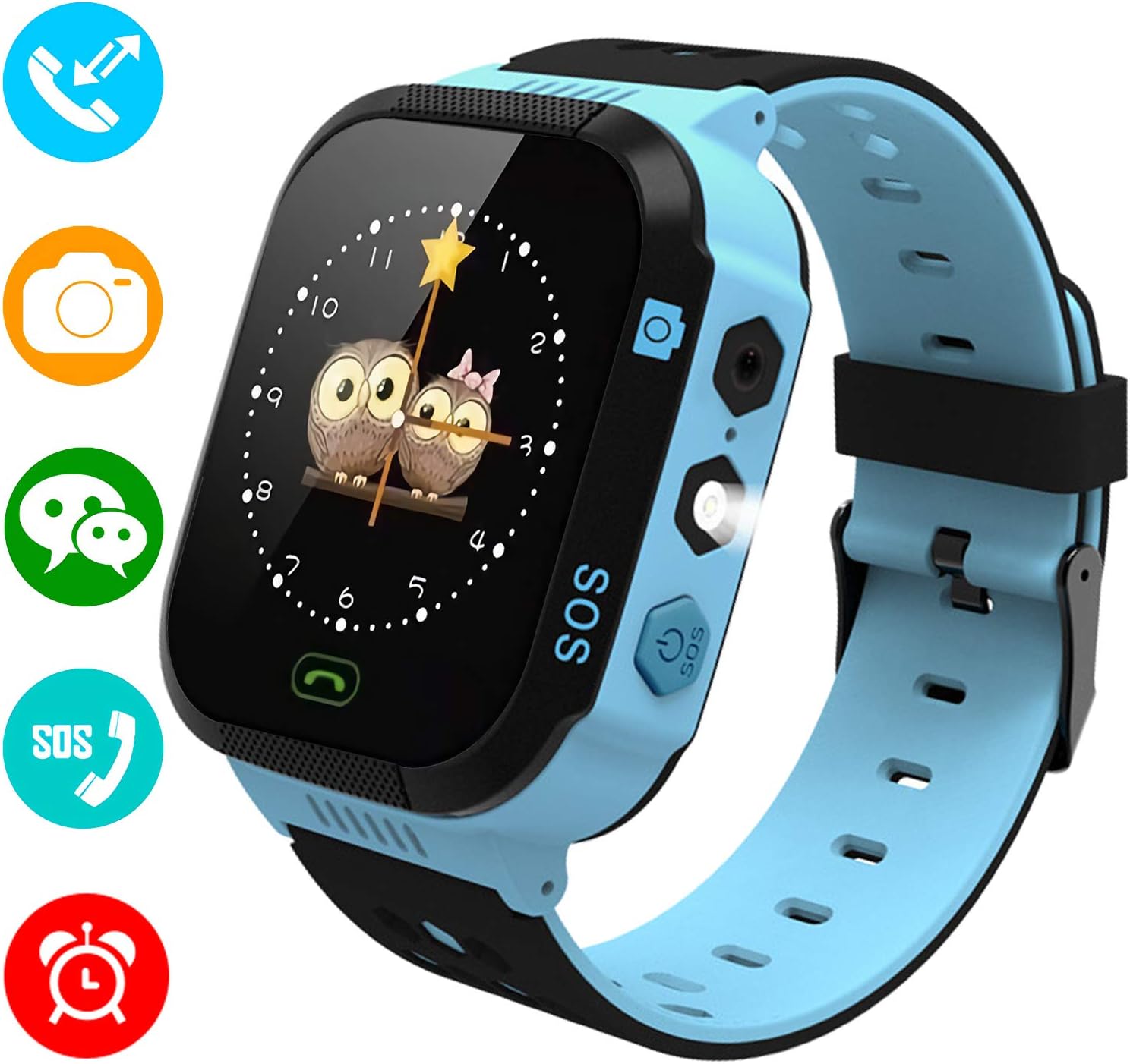 YENISEY Kids Smartwatch Phone for Girls Boys - Children Touch Phone Wrist Watch with SOS Call Voice Intercom Camera Flashlight Voice Maths Game for Students Age 4-12