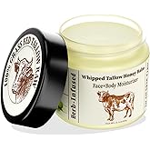 YNGLLC Whipped Beef Tallow Balm for Face & Body – Grass-Fed Tallow with Raw Honey, Beeswax & Olive Oil – Moisturizer for Dry, Sensitive Skin – 2.1oz