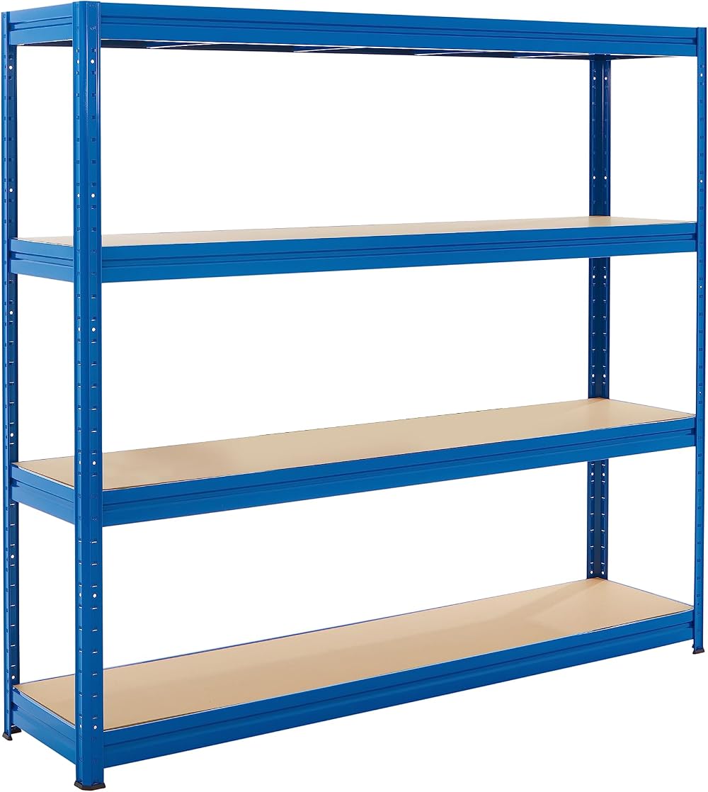 BiGDUG Heavy Duty Garage Shelving Unit 4 Tier 600kg per Shelf 2400kg Bay