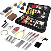 72PCS Guitar Tool Kit，Professional Guitar Repairing Maintenance Tool Kit with Guitar Strings Picks Bridge Pins Gauge Guitar A