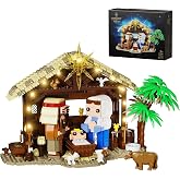 Jesus Building Block Set, The Nativity Set,Compatible with Lego,Jesus Building Toy of Faith Series, Bible Story Jesus Figures with LED Light, Easter, Christian Gift for Adults and Kids (1000 PCS)