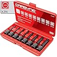 CARBYNE XZN Triple Square Spline Drive Impact Bit Socket Set - 8 Piece, Chrome Molybdenum (Cr-Mo) Steel | Metric M5 to M16 | 1/2 inch Drive